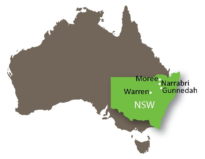 Map of Australia, with NSW highlighted to show project location.