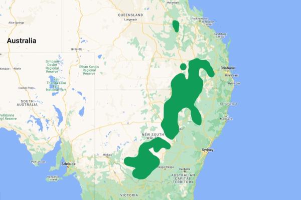 A map showing the coverage area of the WAND towers