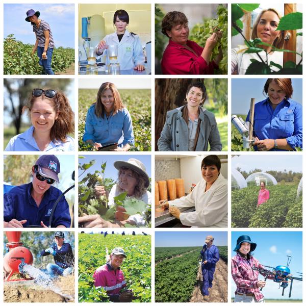 Montage of women in the Australian Cotton Industry