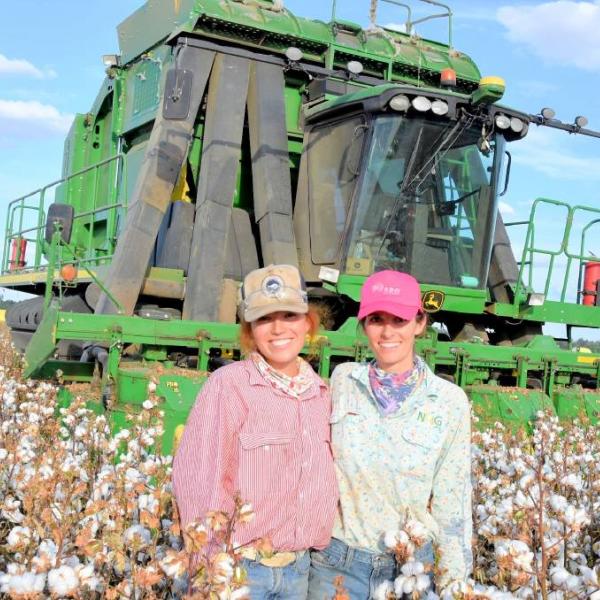 Sisters Avanell and Haddie Morawitz picking their trial plot