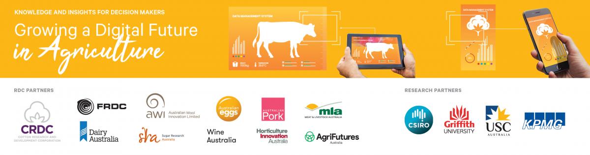 Growing a Digital Future in Agriculture project, with all the partner organisation logos.