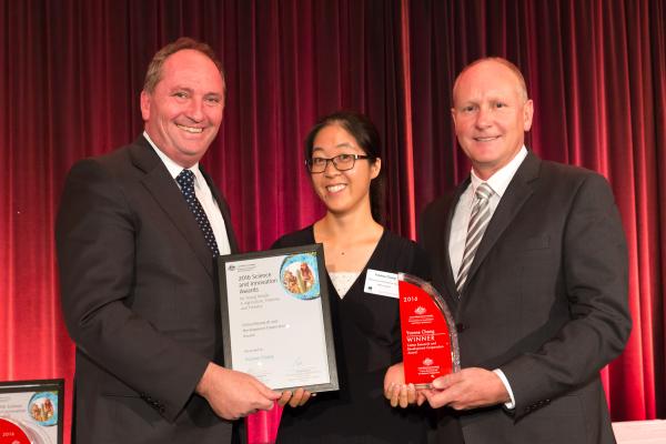Yvonne Chang with Barnaby Joyce and Dr Kim Ritman